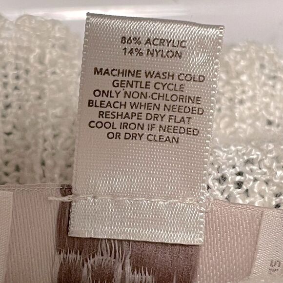 LOFT Open Waterfall Front Long Sleeve Cream Sweater Petite Medium - Picture 4 of 4